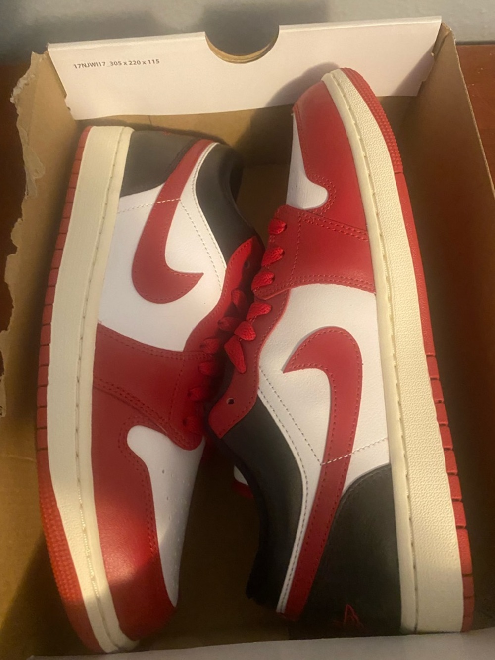 Jordan Women's Low-Top Sneakers in Red, White & Black Air Jordan Nike